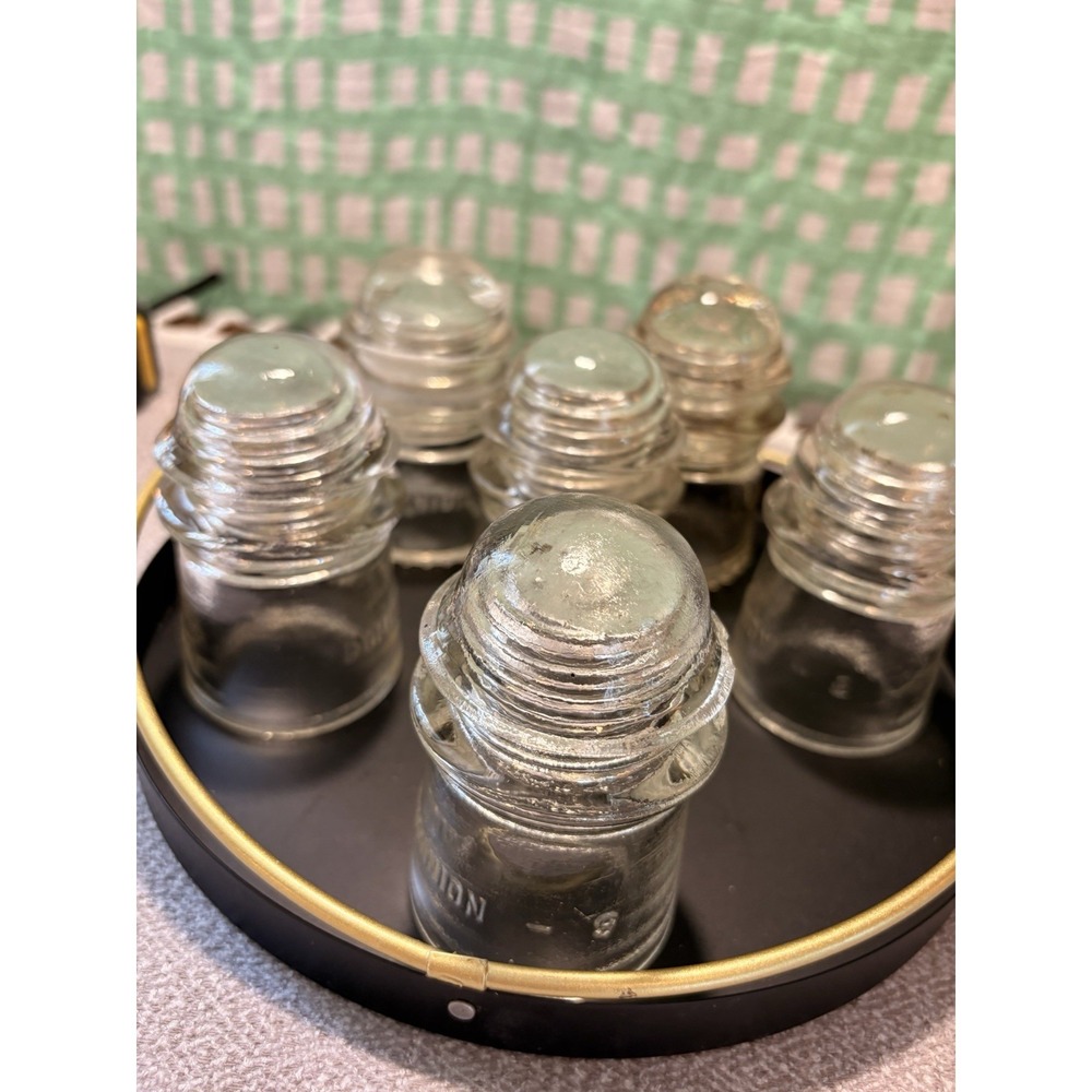 Dominion-9 Glass Company Insulator Vintage Lot. Set of 6